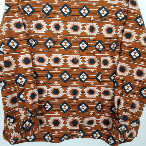 Duluth Trading Women Flannel Shirt Size XL Aztec Tribal Desert Long Sleeve - Picture 3 of 7